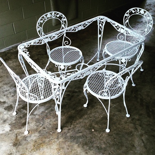 Patio set refurbished  #shotblast #powdercoat #refinishing#