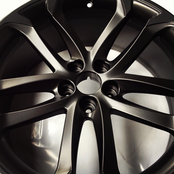 All new matt black powder finish.
#wheels#powdercoating#refurb#